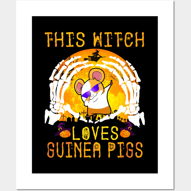 This Witch Loves Guinea Pigs Halloween (139) Wall Art by Berniesx